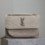 NIKI MEDIUM 28 IN GRAU MATT WILDLEDER GRAUES LOGO