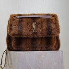 NIKI GROSS 32 ZOLL KAFFEEBRAUN NENKFELL GOLDENE BESCHLÄGE