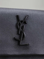 WEST HOLLYWOOD TASCHE 28 IN SCHWARZES KALBSLEDER SCHWARZE BESCHLÄGE