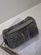 JAMIE TASCHE 20 IN DUNKELGRAUER LAMMWOLLE