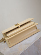 SUNSET KLEINE TASCHE 19 IN BEIGE KALBSLEDER GOLDENE BESCHLÄGE