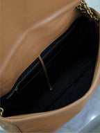 JAMIE 4.3 GROSSE TASCHE 43 IN BRONZEBRAUN GLATTES LAMMLEDER GOLDENE BESCHLÄGE