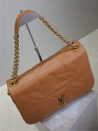 JAMIE 4.3 GROSSE TASCHE 43 IN BRONZEBRAUN GLATTES LAMMLEDER GOLDENE BESCHLÄGE