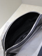 Klassische Umhängetasche 26 Zoll in schwarzem Lammleder