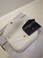 LOULOU MINI 20 IN WHITE SHEEPSKIN GOLD HARDWARE