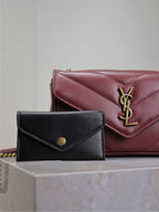LOULOU MINI 20 IN BURGUNDY RED SHEEPSKIN GOLD HARDWARE