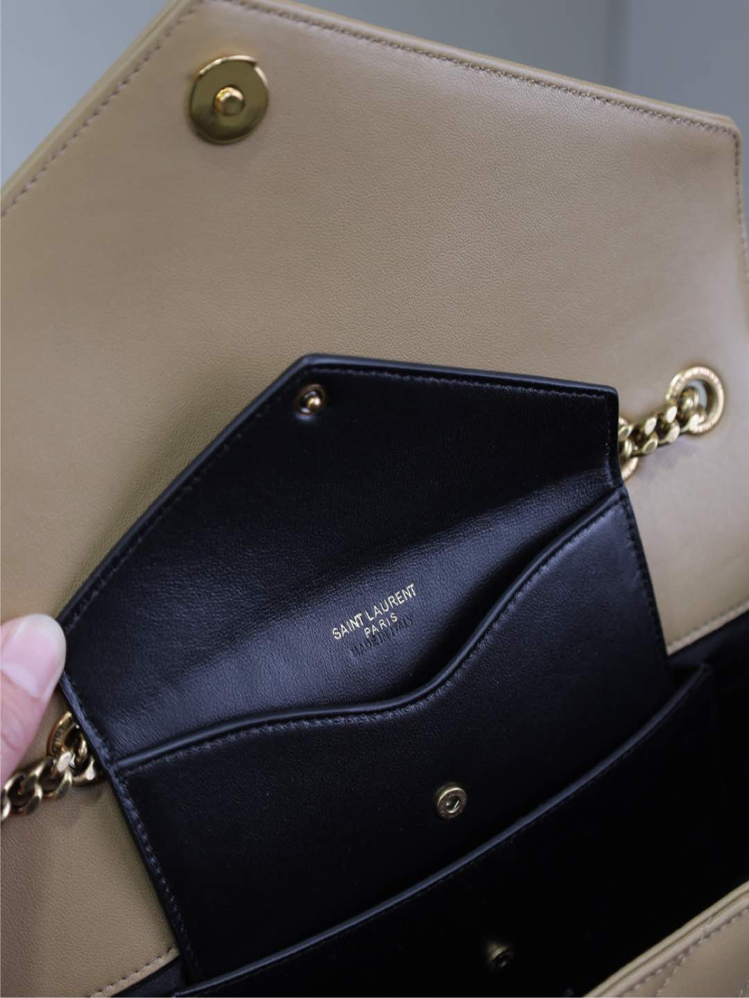 LOULOU MEDIUM 29 IN MILK TEA LAEEPSHIN GOLD HARDWARE