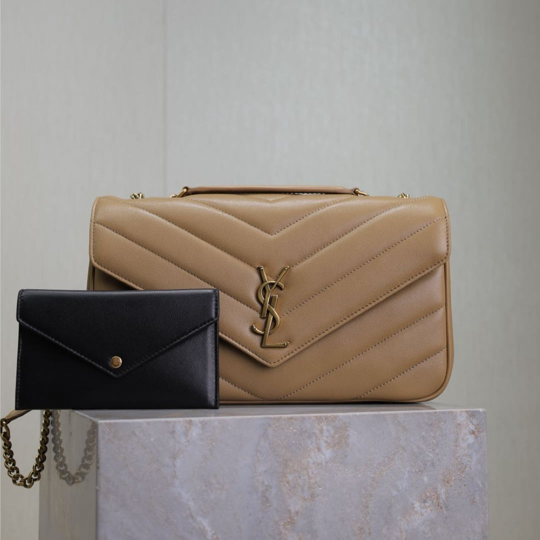 LOULOU MEDIUM 29 IN MILK TEA LAEEPSHIN GOLD HARDWARE