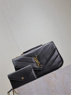 LOULOU KLEIN 24 ZOLL SCHWARZES SCHAFFELD GOLDENE BESCHLÄGE