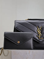 LOULOU KLEIN 24 ZOLL SCHWARZES SCHAFFELD GOLDENE BESCHLÄGE