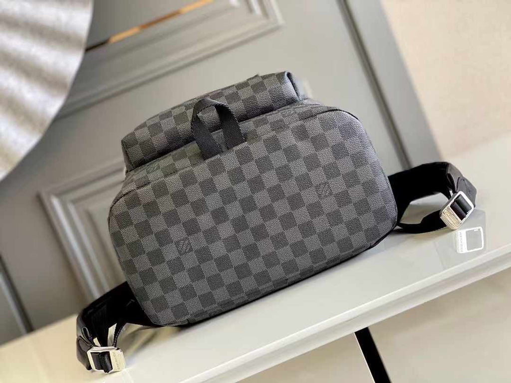 RUCKSACK 44 IN GUN METAL DAMIER GRAPHITE CANVAS