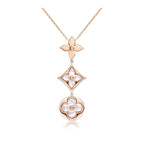 ¡®Jewelicorn¡¯COLOR BLOSSOM LARIAT NECKLACE PINK GOLD WHITE MOTHER PEARL AND DIAMOND