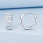 ホワイトゴールドメッキ 無限ラブフープイヤリング 軟骨イヤリング 軽量