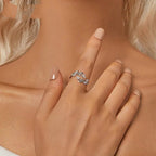 Einfacher, verstellbarer Blattring mit Glücksblatt-Motiv