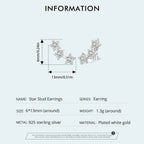 Silberne, zierliche Sternohrstecker für Damen und Teenager-Mädchen