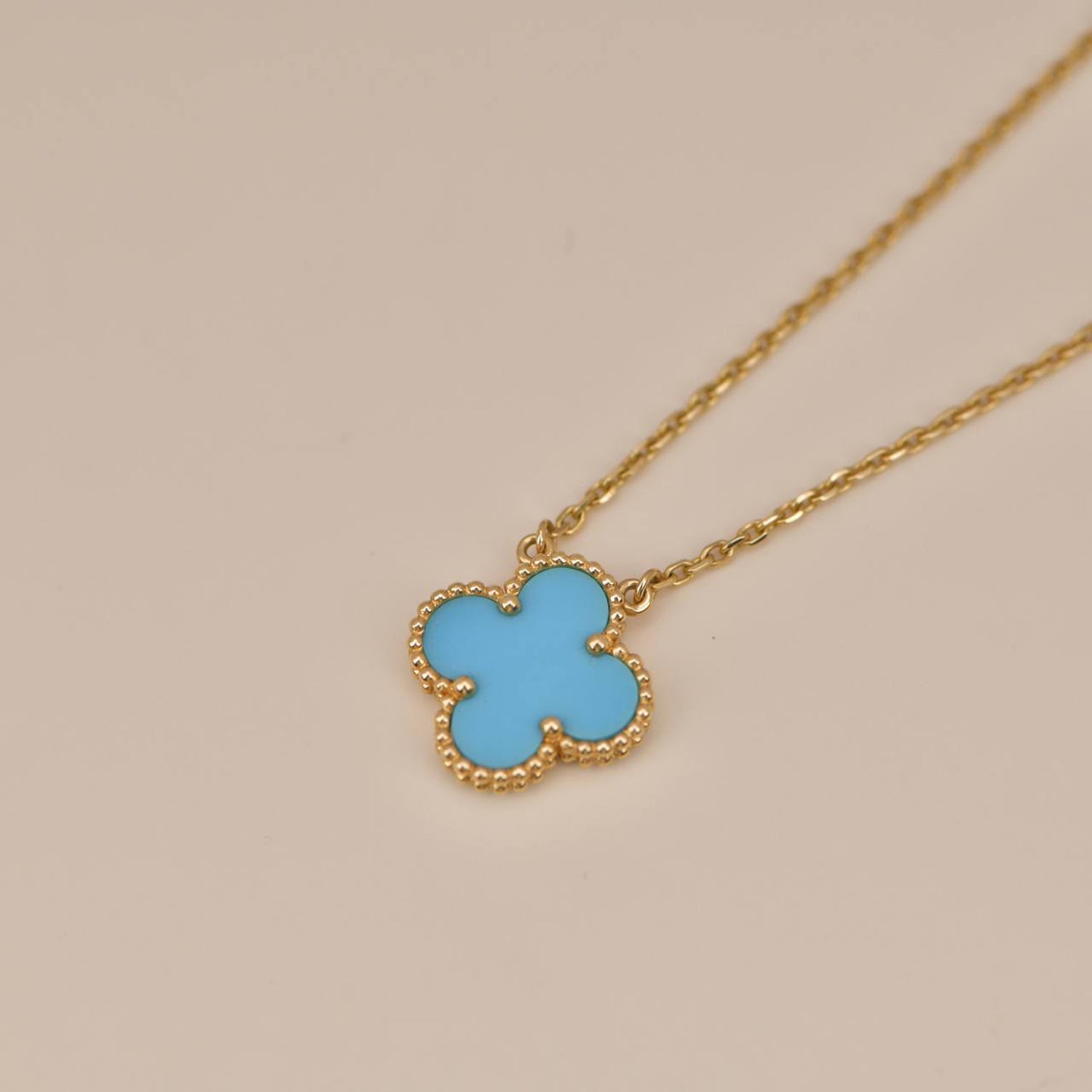 ¡®Jewelicorn¡¯CLOVER 15MM VINTAGE TURQUOISE NECKLACE