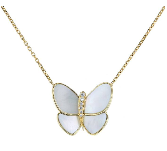 ¡®Jewelicorn¡¯BUTTERFLY GOLD MOP DIAMOND NECKLACE