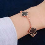 ¡®Jewelicorn¡¯CLOVER 5 MOTIF GRAY MOP  BRACELET