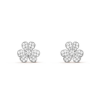 ®Jewelicorn®フリヴォル シルバー フラワー ダイヤモンド イヤリング