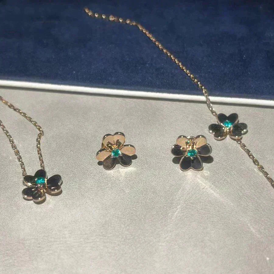 ®Jewelicorn®フリヴォルフラワーマラカイトイヤリング