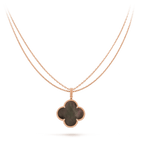 ®Jewelicorn®クローバー 25mm ゴールド ダークモップ ビッグクローバーネックレス