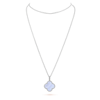 ¡®Jewelicorn¡¯CLOVER SILVER CHALCEDONY BIG CLOVER NECKLACE