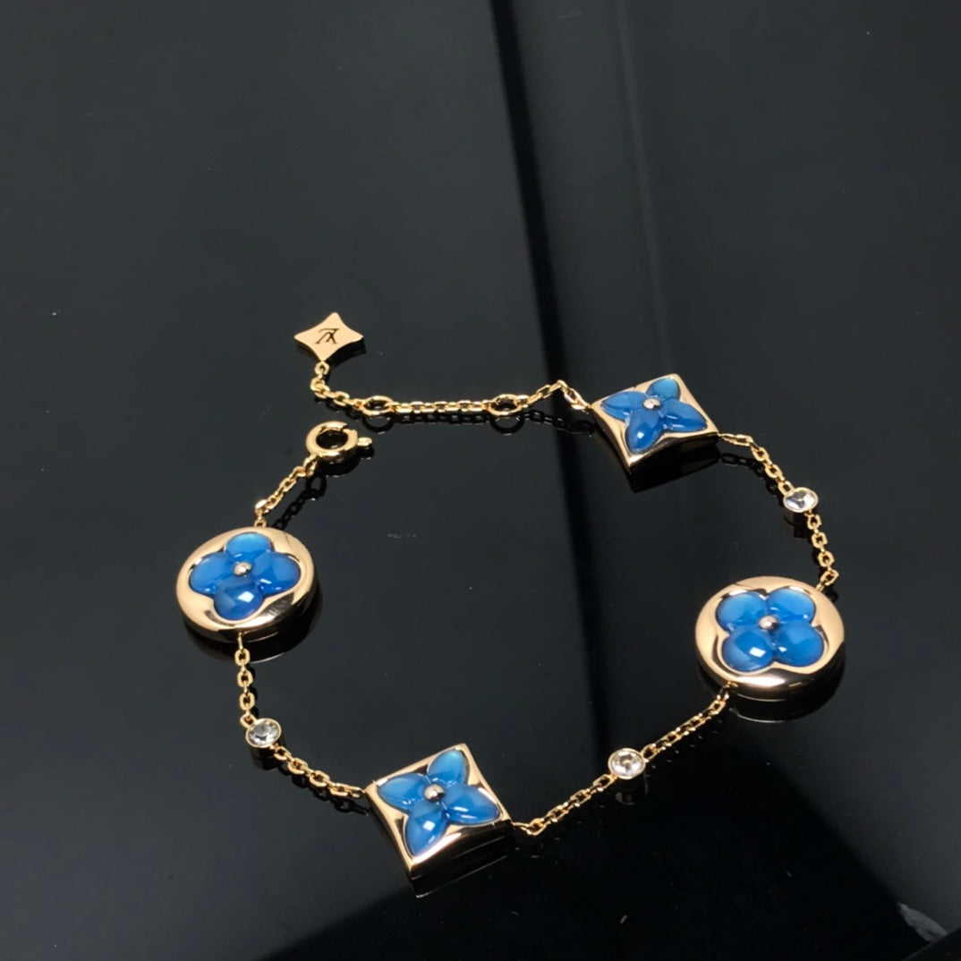 ¡®Jewelicorn¡¯STAR AND SUN 4 MOTIF BLUE BRACELET