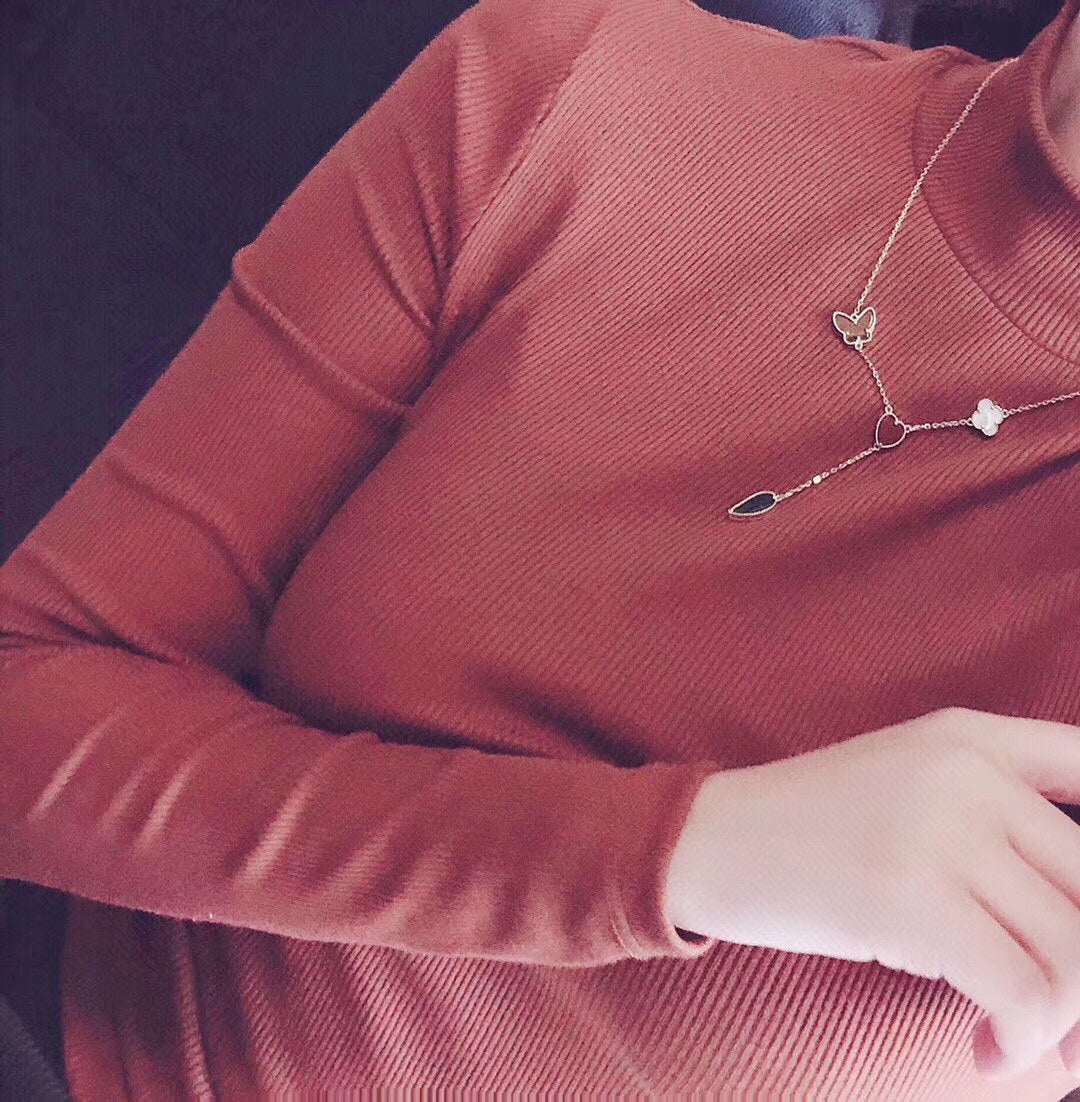 ¡®Jewelicorn¡¯LUCKY SPRING 4 MOTIFS ROSE GOLD NECKLACE