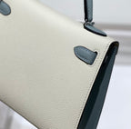 HM KELLY MINI 20 WEISS GLACIER GRAU EPSOM SILBER BESCHLÄGE