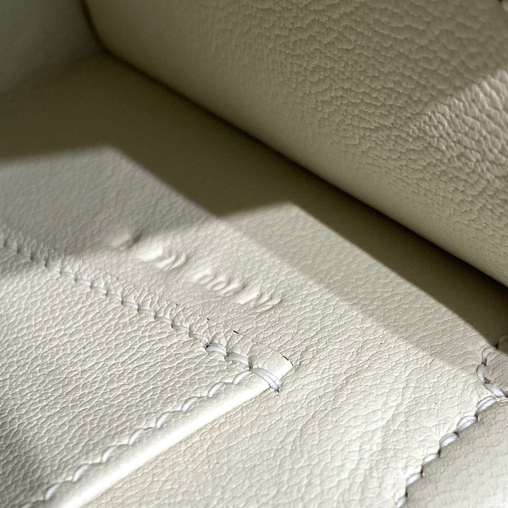 HM KELLY MINI 20 WEISS GOLDBRAUN EPSOM GOLDENE BESCHLÄGE