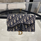 CD-Sattel 17 cm Gürteltasche Blau Schrägstickerei