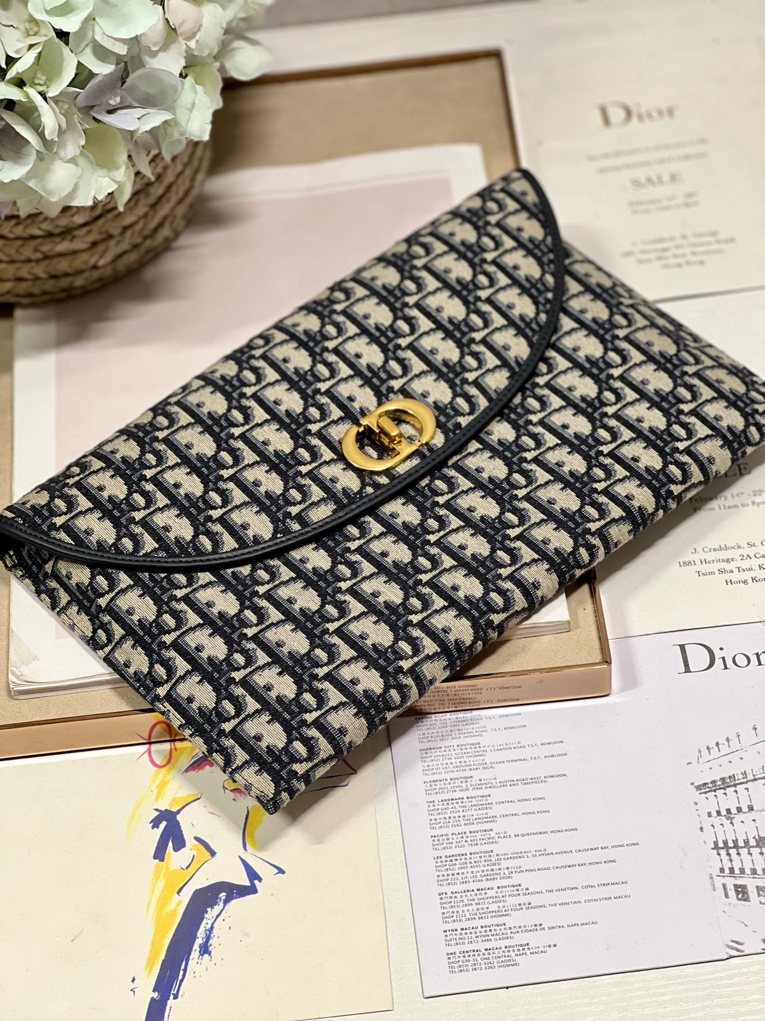 30 MONTAIGNE 30CM BLAU SCHRÄGSTICKEREI