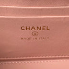 CC Kosmetikkoffer 17 cm, rosa Lammleder, goldfarbene Beschläge