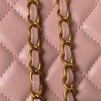 CC Kosmetikkoffer 17 cm, rosa Lammleder, goldfarbene Beschläge