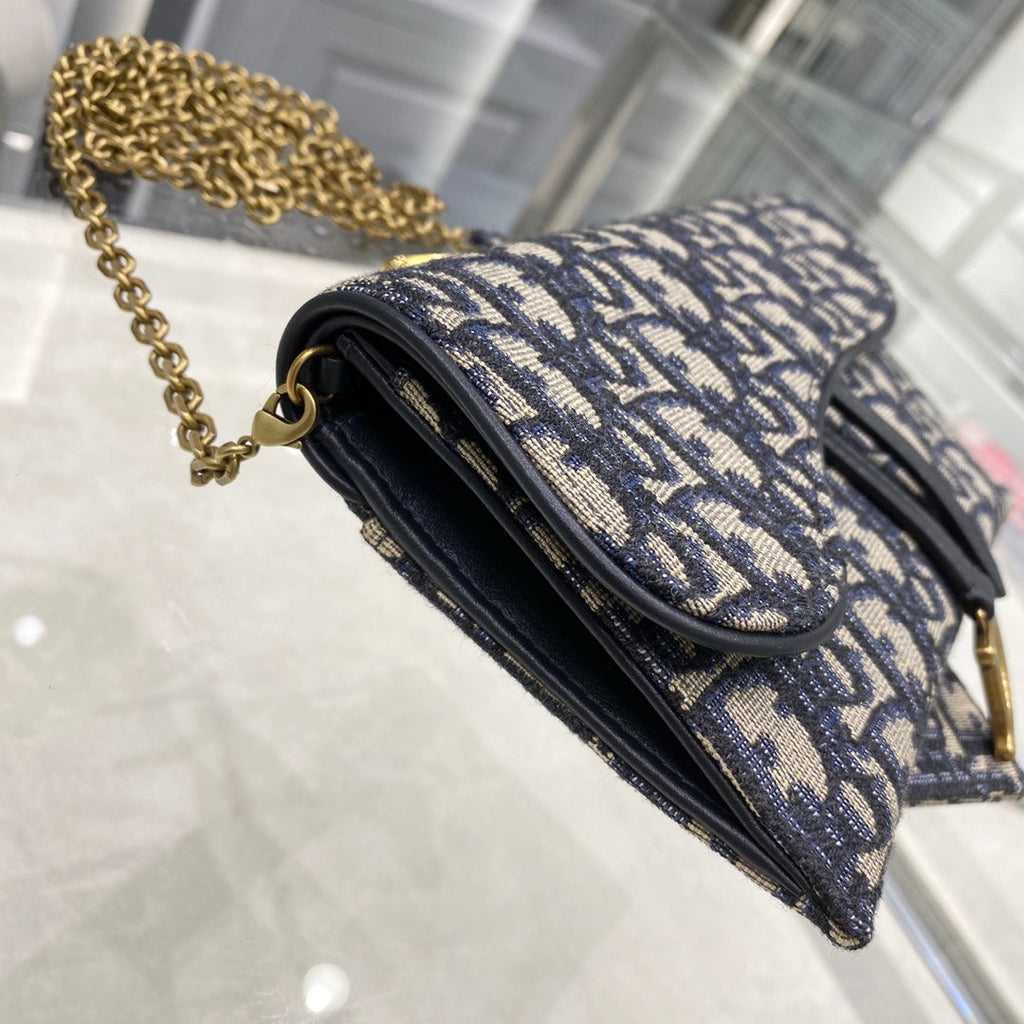 CD-Sattel WOC 19 cm Blau Obique-Stickerei