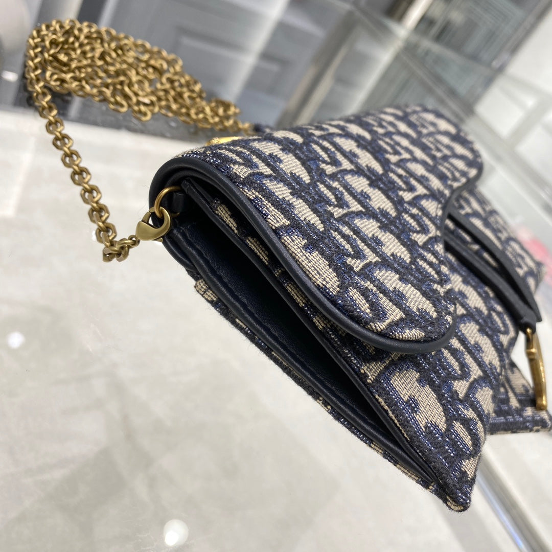 CD-Sattel WOC 19 cm Blau Obique-Stickerei