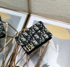 CD-Satteltasche 10,5 cm, blaue Obique-Stickerei