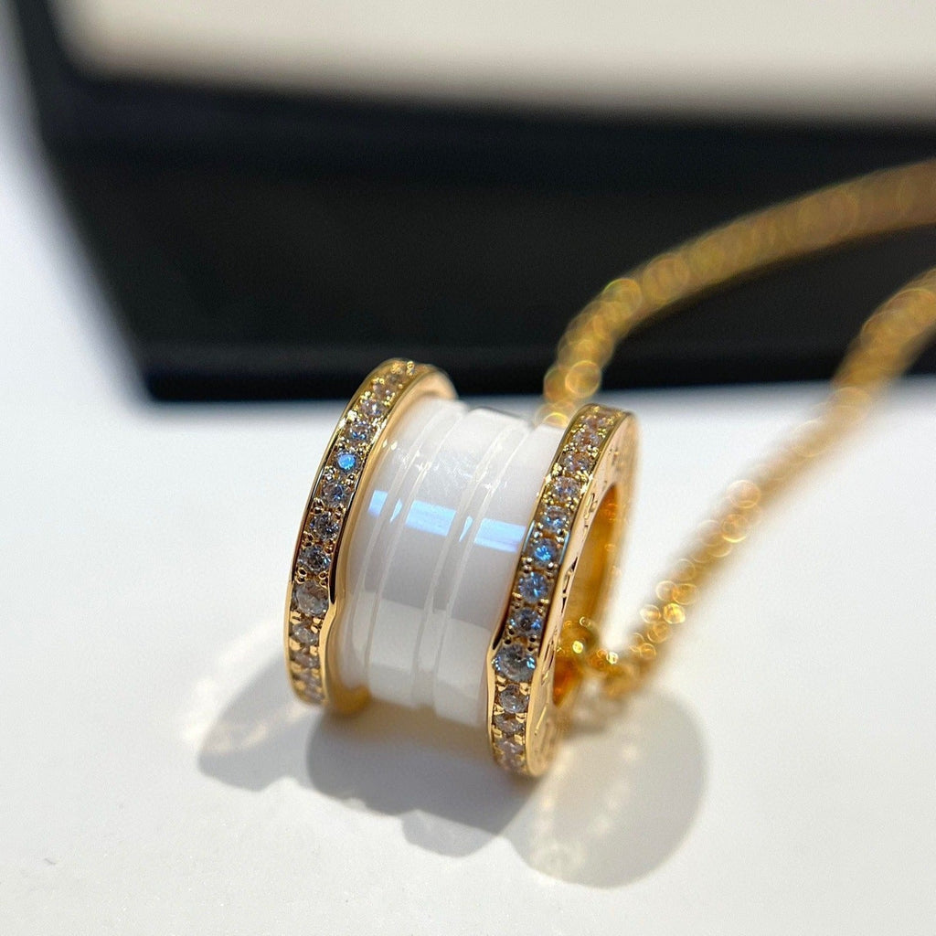 Jewelicorn Zero 1 Halskette aus weißer Keramik mit Diamanten und roségoldenen Elementen